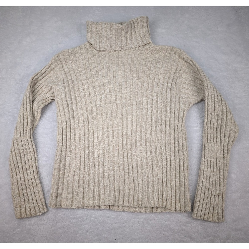 VTG Avalin Sweater Women's M Beige‎ Heavy Ribbed Turtle Neck Long Sleeve USA
